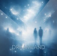 Melancholic Bird Dreamland cover art, atmospheric future garage aesthetic with blue and grey tones.