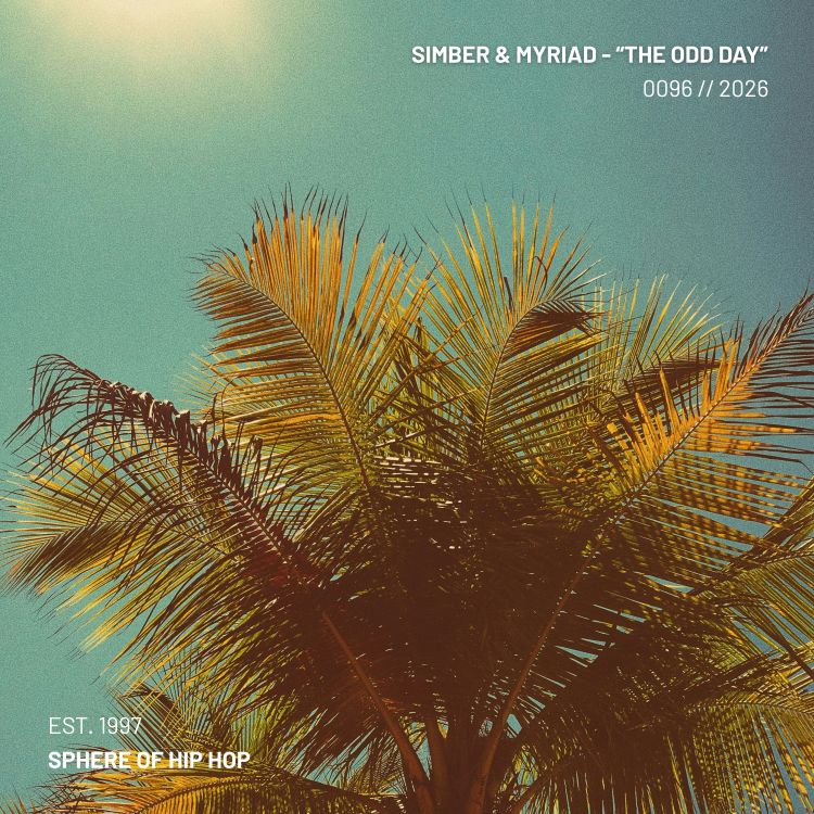 Simber and Myriad The Odd Day track cover, warm retro lo-fi aesthetic with a psychedelic touch.