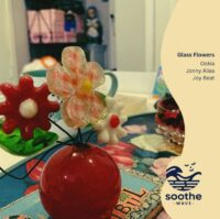 Soft, dreamy cover art for Glass Flowers by Jonny Alias, Ookia, and Joy Beat, featuring warm Lo-Fi aesthetics.