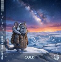Frosty and minimalist cover art for cold by Ima Dyllow and Ilzki, evoking a sense of seasonal transition.