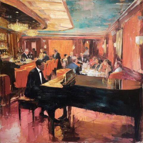 Minimalist cover art for Bequem's Coffee Jazz, reflecting a cozy and nostalgic musical atmosphere.