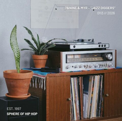 Vintage-style cover art for Jazz Diggers by 7&Nine & MYR, reflecting the dusty jazz lo-fi aesthetic.