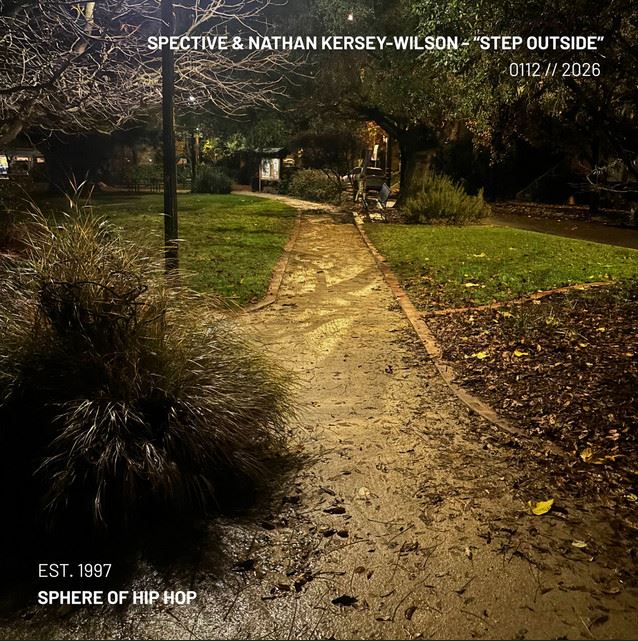 Urban night landscape cover art for Step Outside by Spective & Nathan Kersey-Wilson, reflecting a cozy, late-night jazz atmosphere.