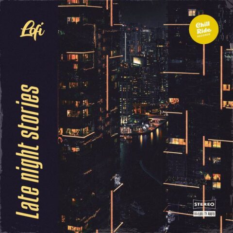 A dark, atmospheric city street with neon lights, reflecting the neo-noir mood of Stræpa's music.