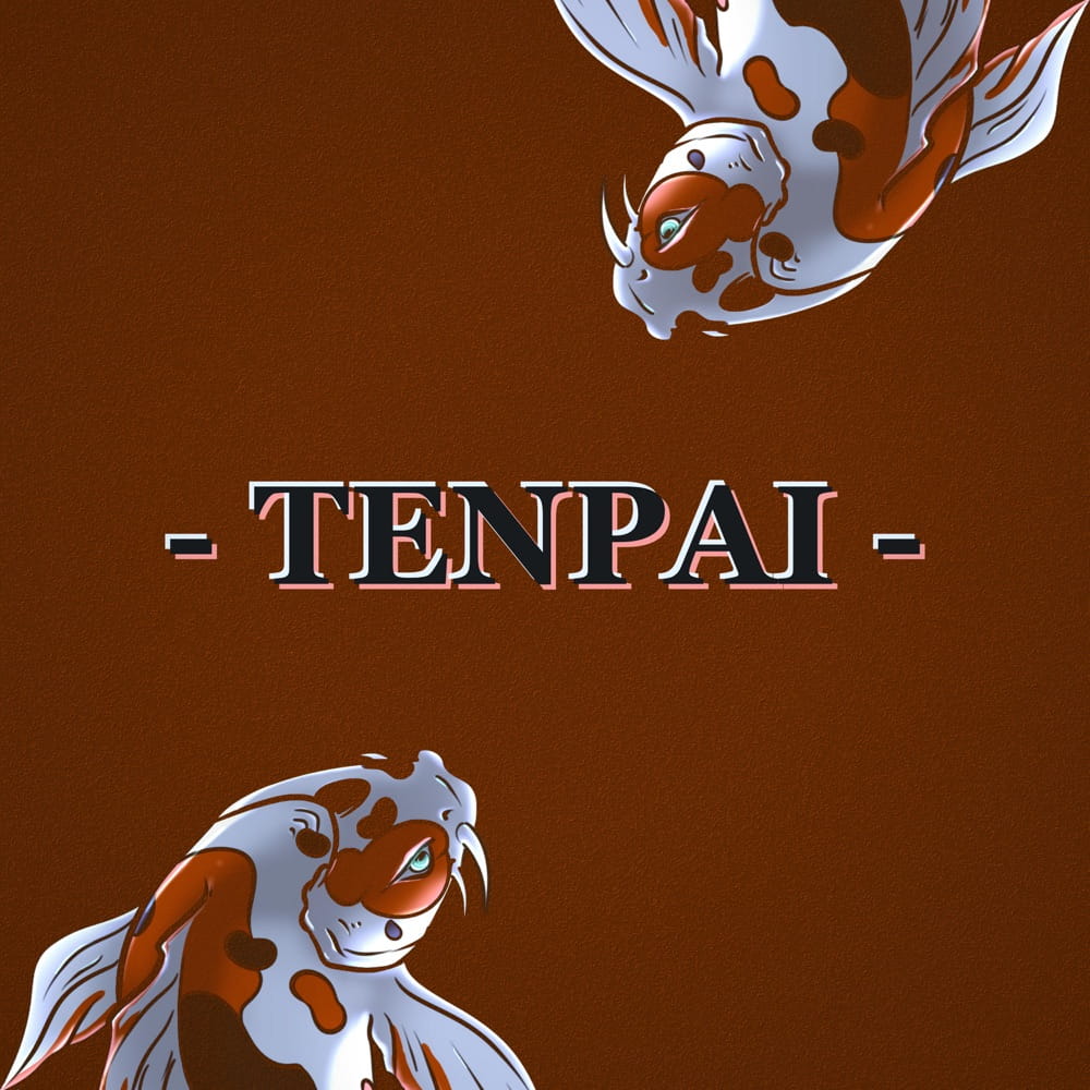 A steaming cup of coffee on a wooden table with soft blue and purple lighting, reflecting the rainy jazz-hop atmosphere of Tenpai's track.