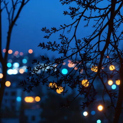 Atmospheric cover art for Yal!X's Blue Hour, featuring indigo and deep blue aesthetic for future garage music.
